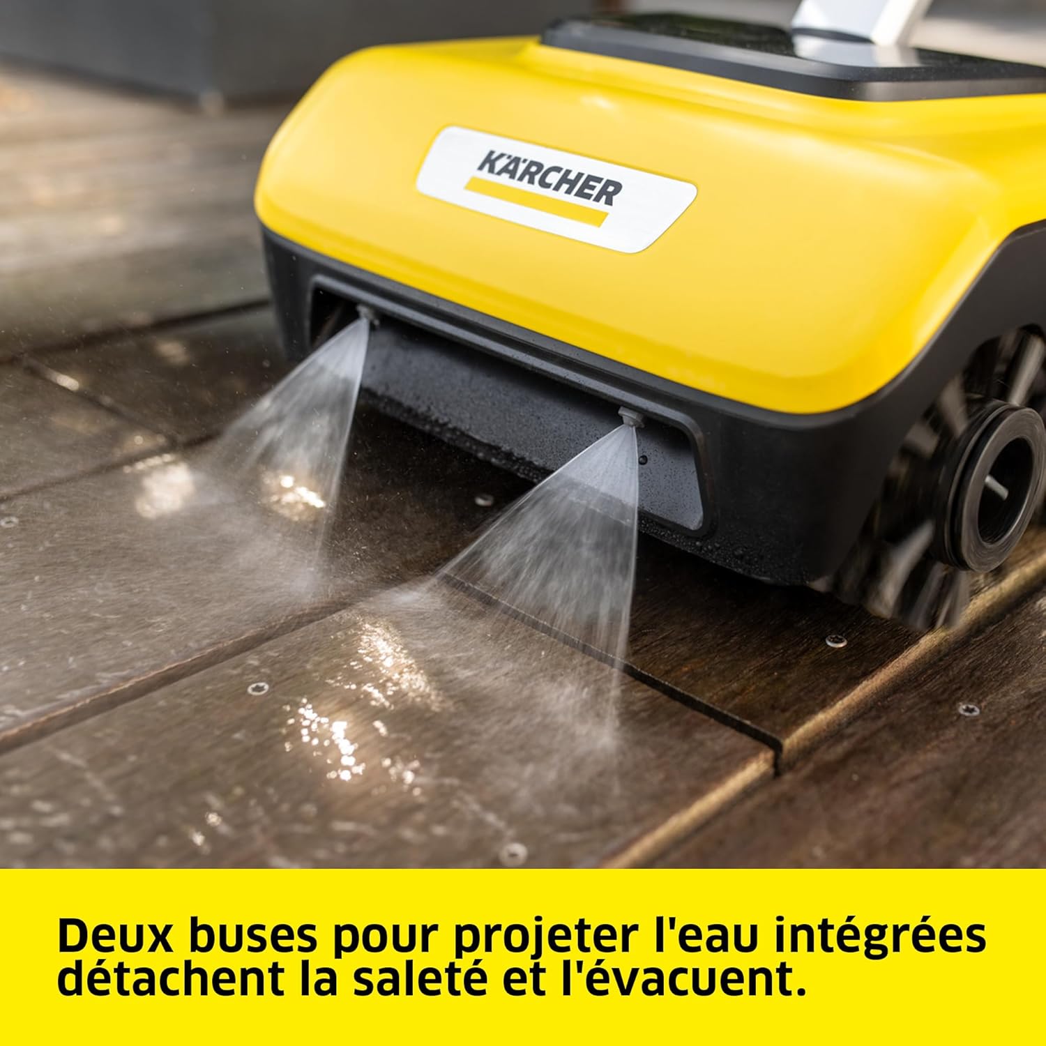 Kärcher Nettoyeur de Terrasses PCL 6, Pression Max. 10 Bar, Débit d'eau Max. 180 l/h, Largeur de Travail 300 mm, Rotation des Brosses : 600-800 TR/Min, pour Bois, Surfaces Composite, Dalles de Pierre