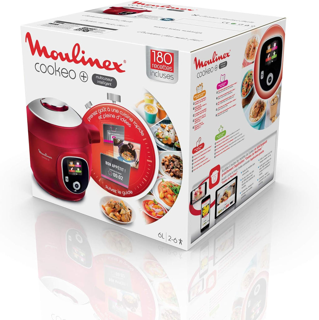 Moulinex Multicuiseur Intelligent Cookeo+ 6L 6 Modes de Cuisson 180 Recettes Préprogrammées Jusqu'à 6 Personnes Rouge CE85A510