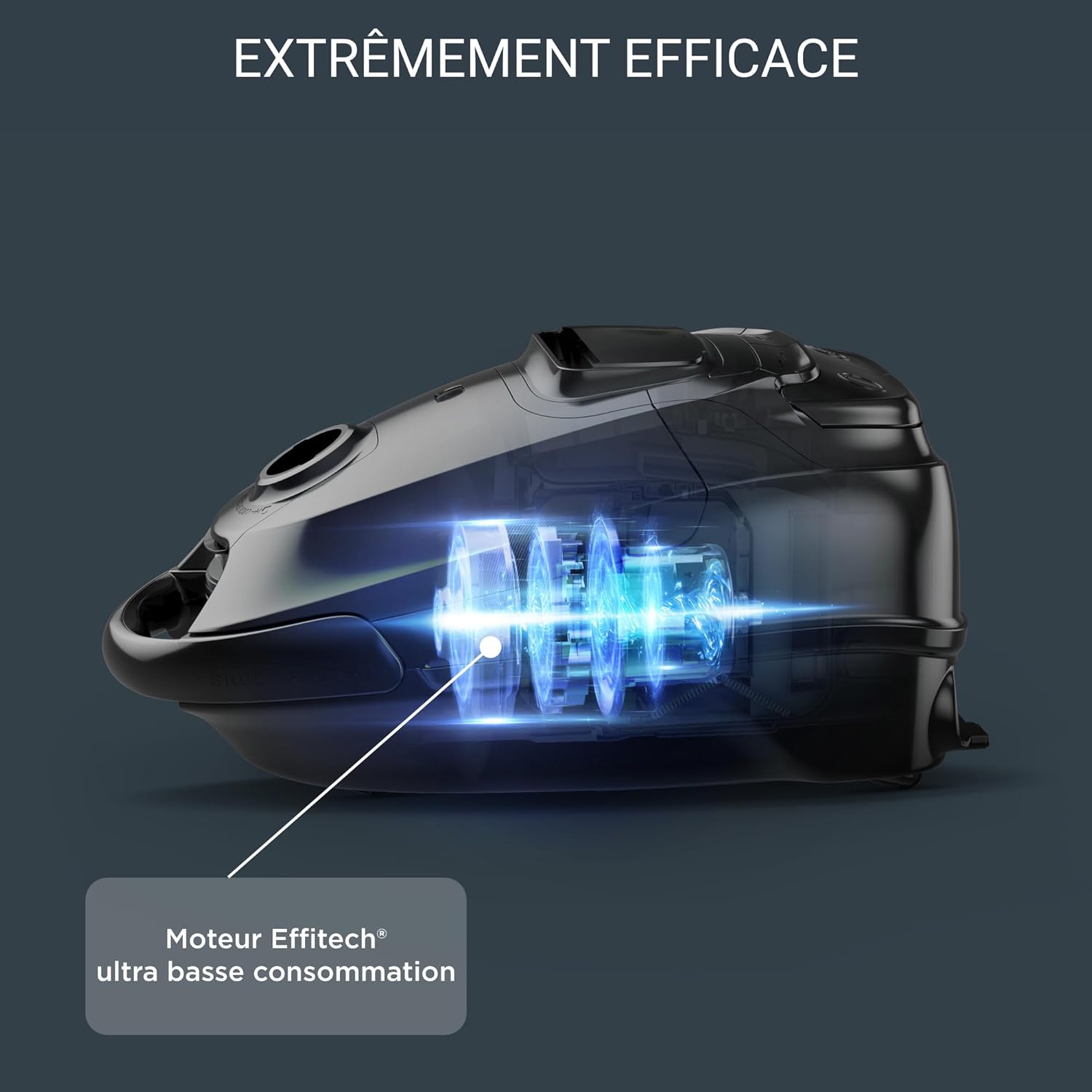 Rowenta Silence Force Effitech Aspirateur avec Sac, Basse Conso, Silencieux 57 DB(A), Filtration Haute efficacité, Rayon d'action 12 m, 4,5L RO7474EA, Rouge Tanin