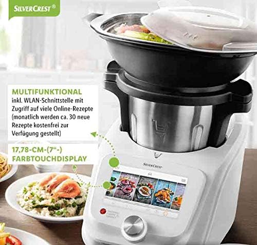 Unbekannt SilverCrest Monsieur Cuisine Connect Robot-cuiseur avec accessoires standards Weiß