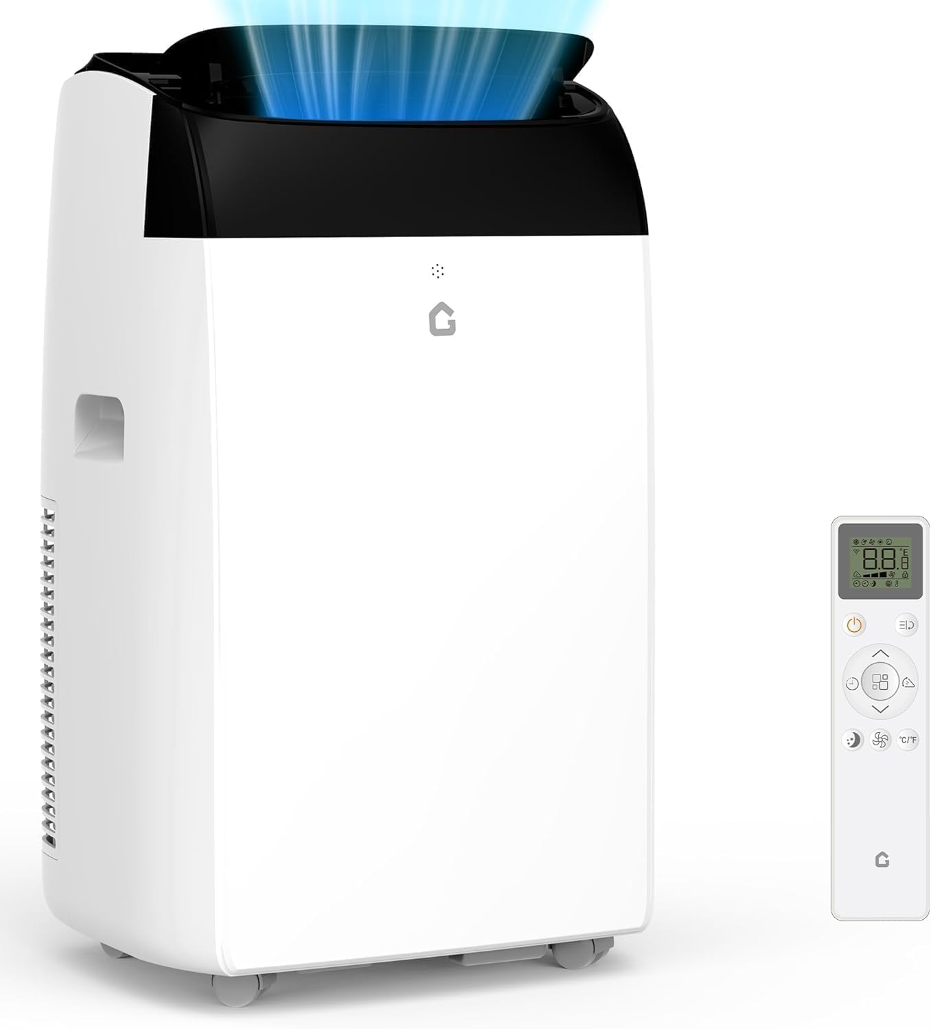 GarveeTech Climatiseur mobile 5-en-1 10000 BTU – Refroidissement, déshumidification, ventilation, mode Follow-Me – 2 vitesses, minuterie 24h, silencieux
