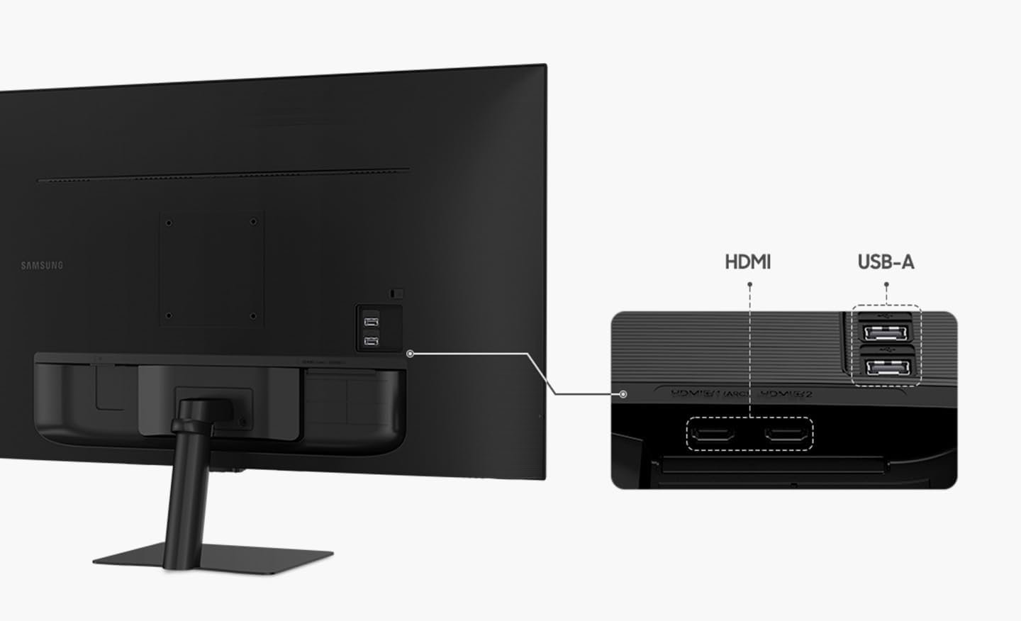 Smart Monitor M5 Noir - 27'' - Dalle VA, FHD (1920 x 1080), 60Hz, 4ms, Inclinable, 2 x HDMI (1.4), 2 x USB-A, Smart TV, Gaming Hub, LS27DM502EUXEN