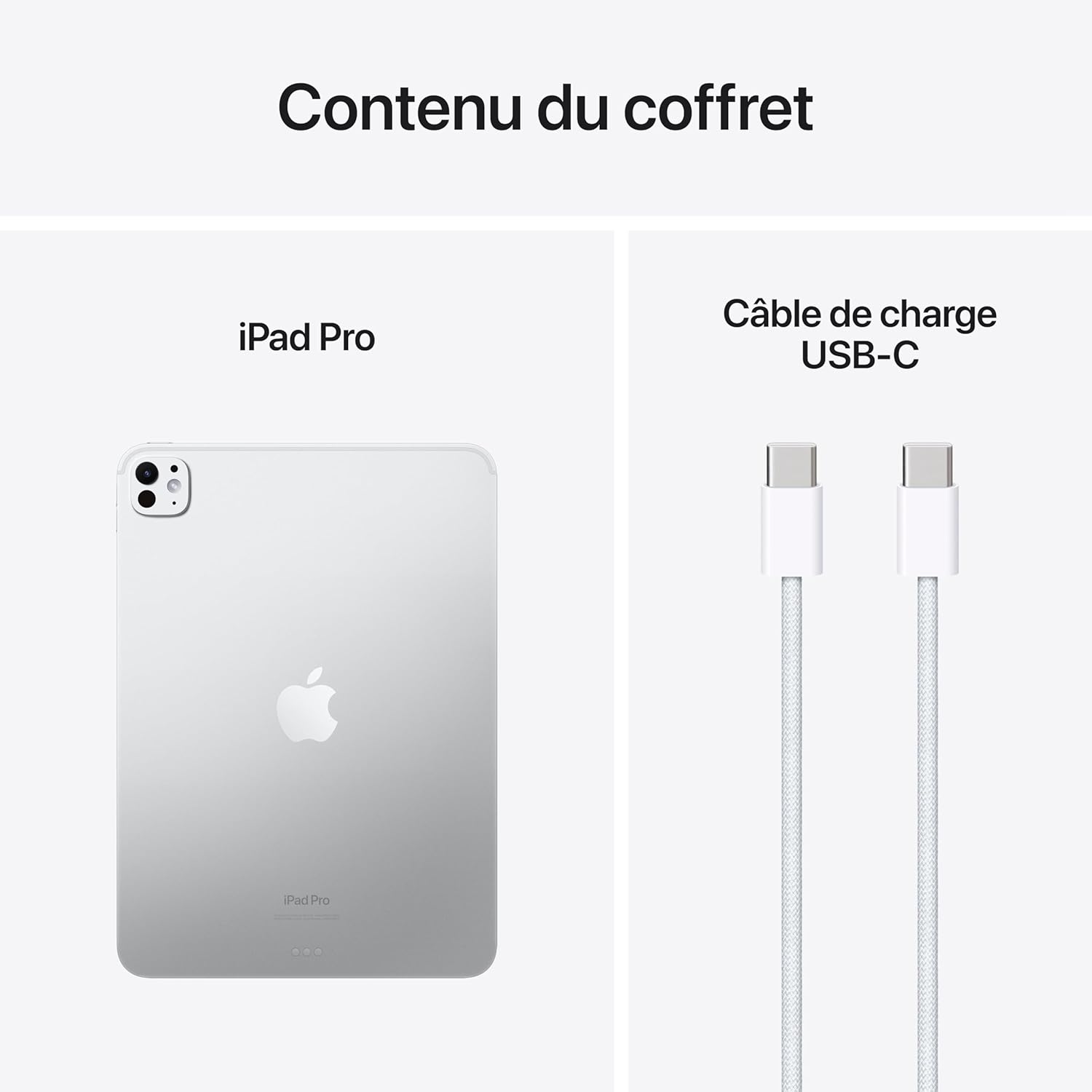 Apple iPad Pro 11 (M4) : Écran Ultra Retina XDR, 512 Go, Caméra Avant 12 Mpx Horizontale/Appareil Photo arrière 12 Mpx, Scanner LiDAR, Wi-FI 6E, Autonomie d’Une journée, Verre Standard - Argent