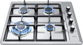 IsEasy Plaque Gaz 4 Feux Inox, Plaque de Cuisson Gaz 4 feux Encastrable, Table de cuisson 60cm, Gazs Ville et Bouteille