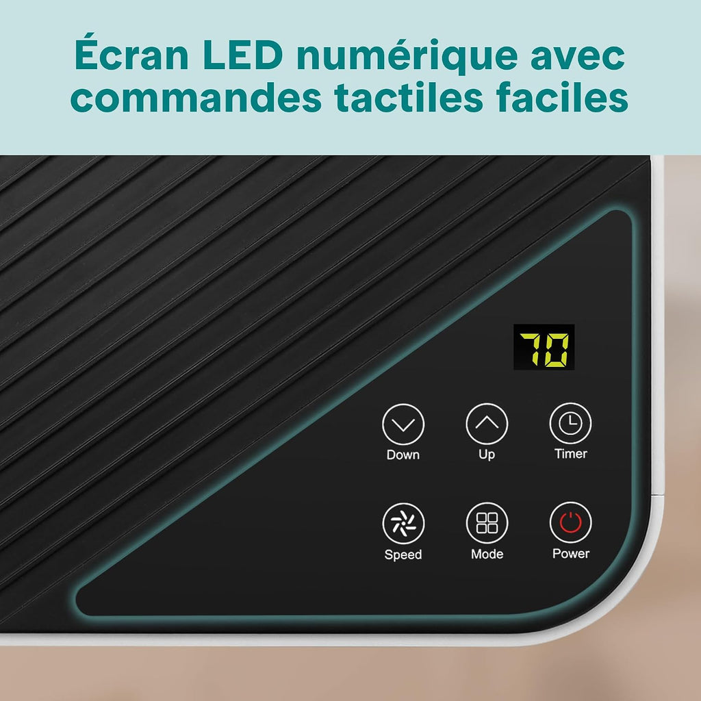 SereneLife Climatiseur Portable 9 000 BTU – Clim Mobile Compact 3 en 1, Refroidissement, Ventilation, Déshumidificateur, Unité de Climatisation Économe avec Télécommande, Roulettes, Kit Fenêtre