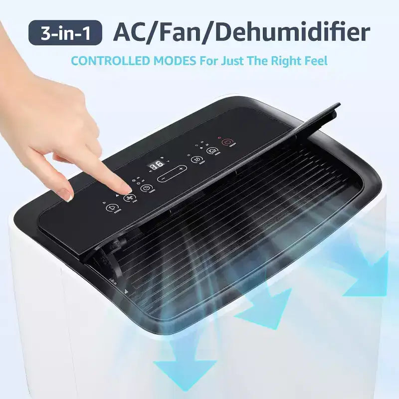 12,000 BTU Portable Air Conditioner for 550 Sq Ft 3-In-1 AC Unit with Cooling/Dehumidifier/Fan Modes