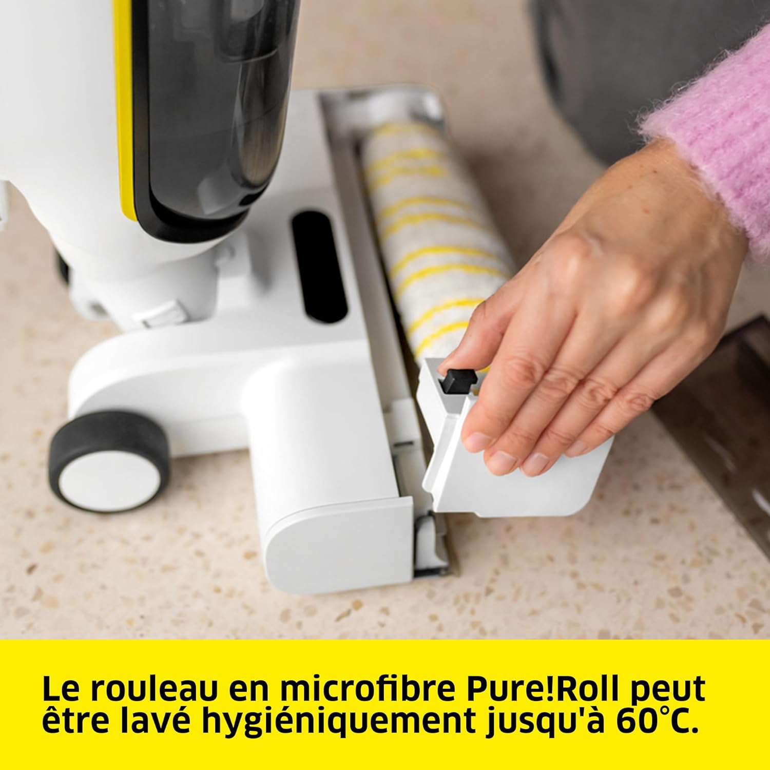 Kärcher Aspirateur-Laveur FCV 4, 4 Modes de Nettoyage, autonomie de la Batterie : env. 45 Min, Surface Couverte par Charge : env. 200 m²