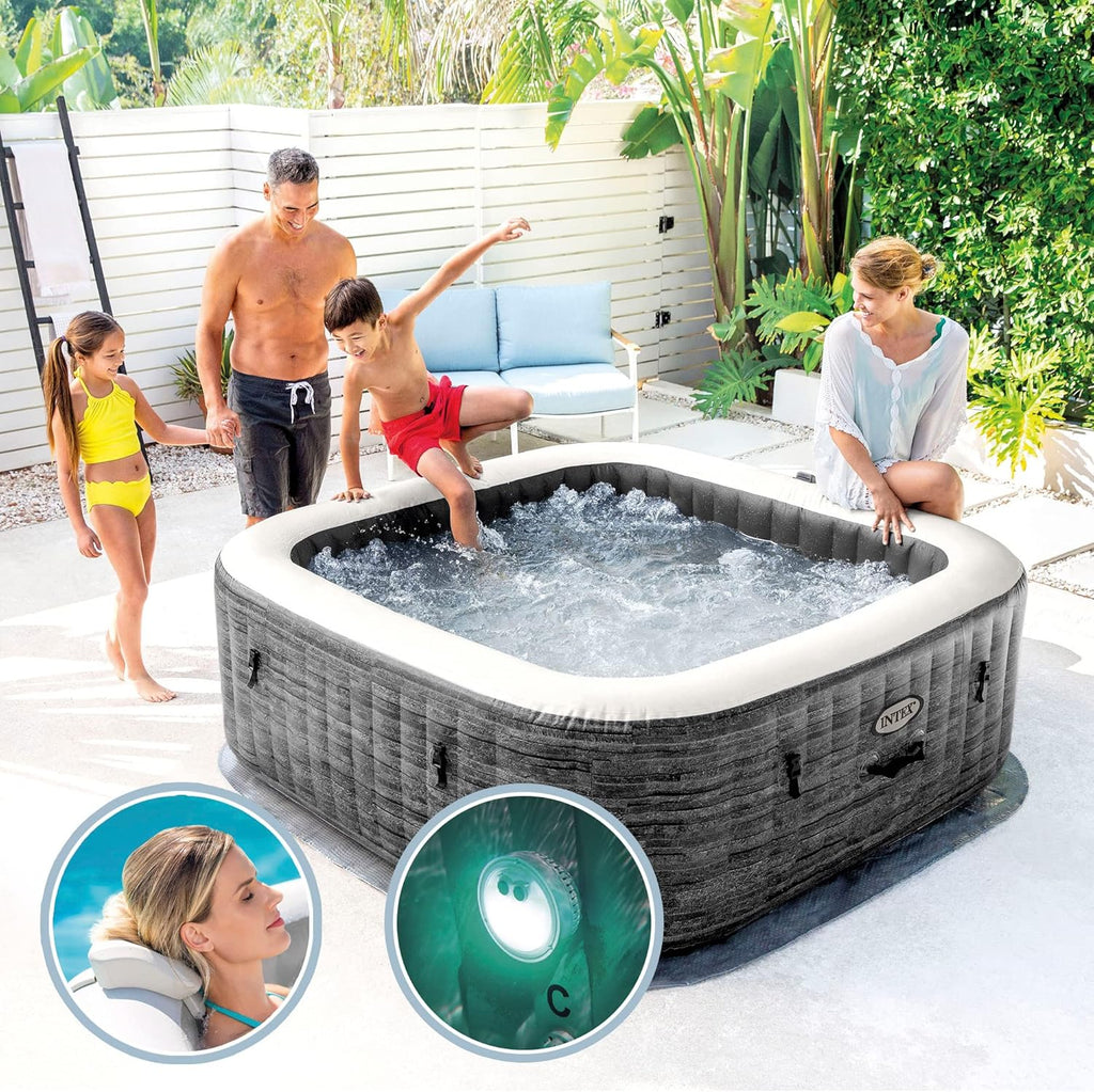 Intex - 28450EX - Pure Spa Bulles Ardoise 4 Places, Gris Ardoise