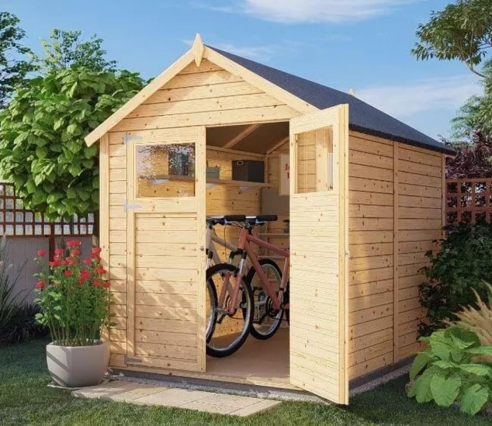 Alpholz Alisha Cabane à outils en bois toit double pente pour jardin