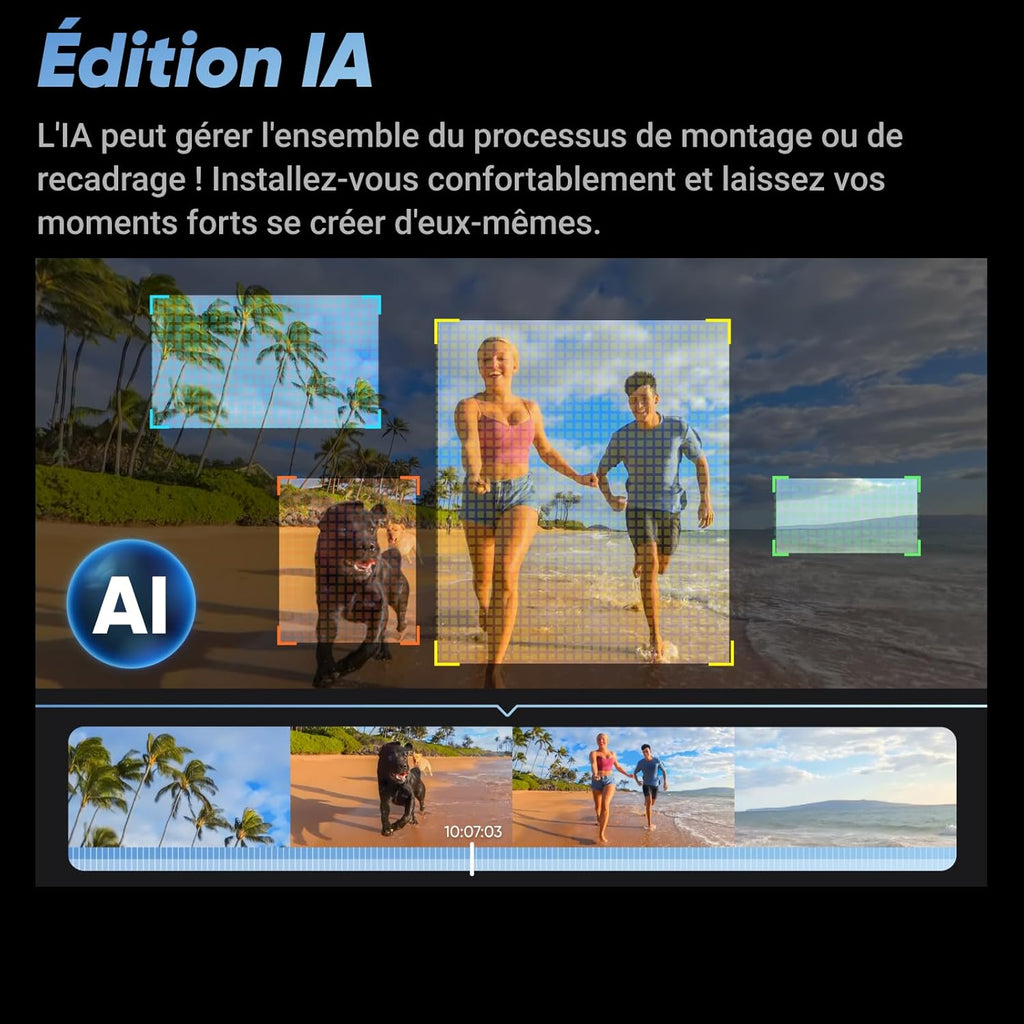 Insta360 X4 - Caméra d'action 360° 8K étanche, vidéo grand angle 4K, effet de perche à selfie invisible, protège-objectifs amovibles, 135 min d'autonomie, édition IA, stabilisation, pour sport, voyage