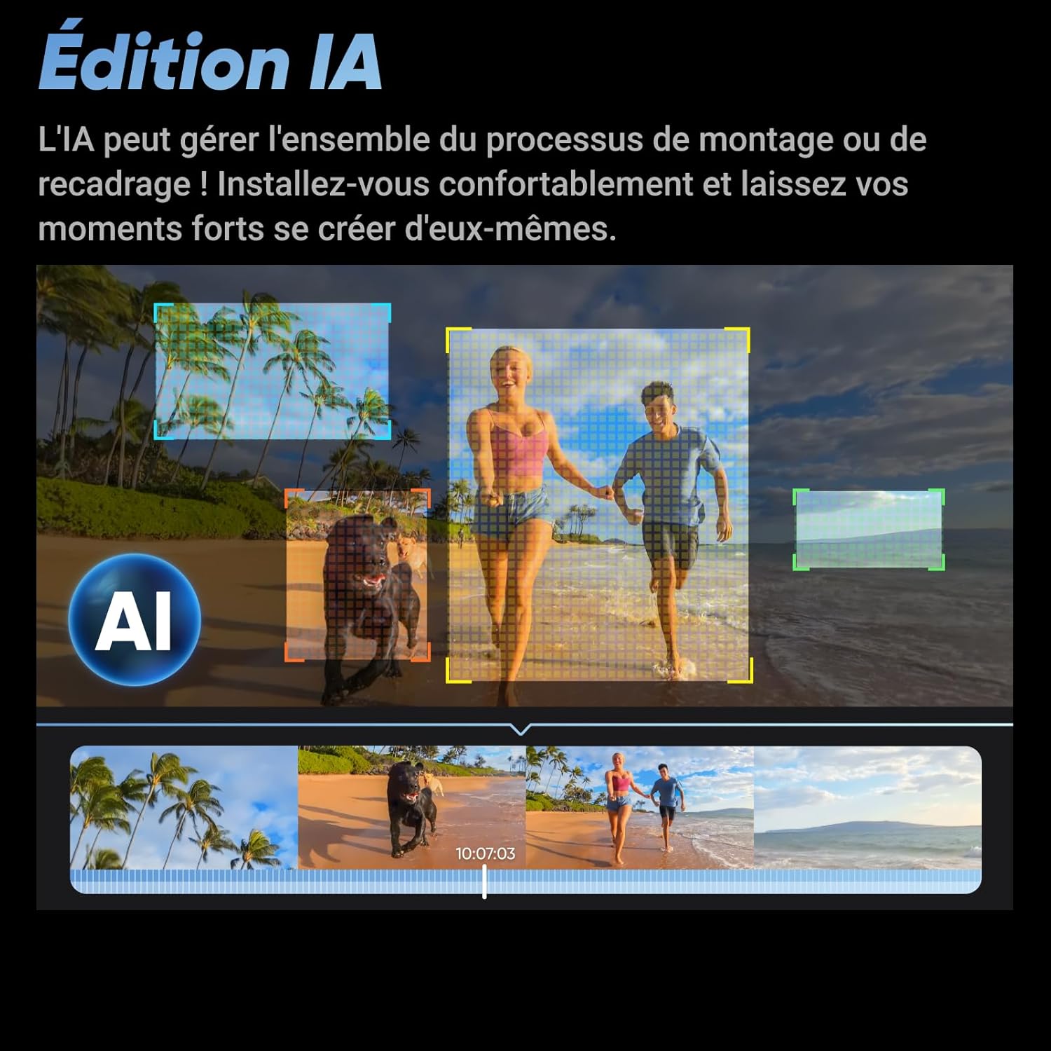 Insta360 X4 - Caméra d'action 360° 8K étanche, vidéo grand angle 4K, effet de perche à selfie invisible, protège-objectifs amovibles, 135 min d'autonomie, édition IA, stabilisation, pour sport, voyage