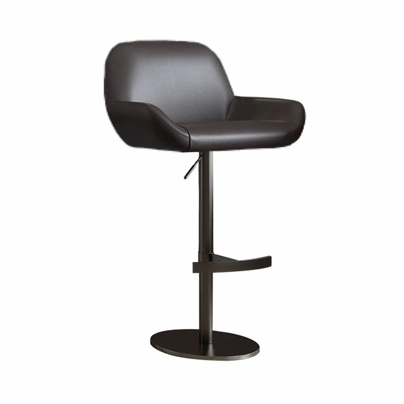 Minimalist Leather Swivel Bar Stools with Low Back for Kitchen