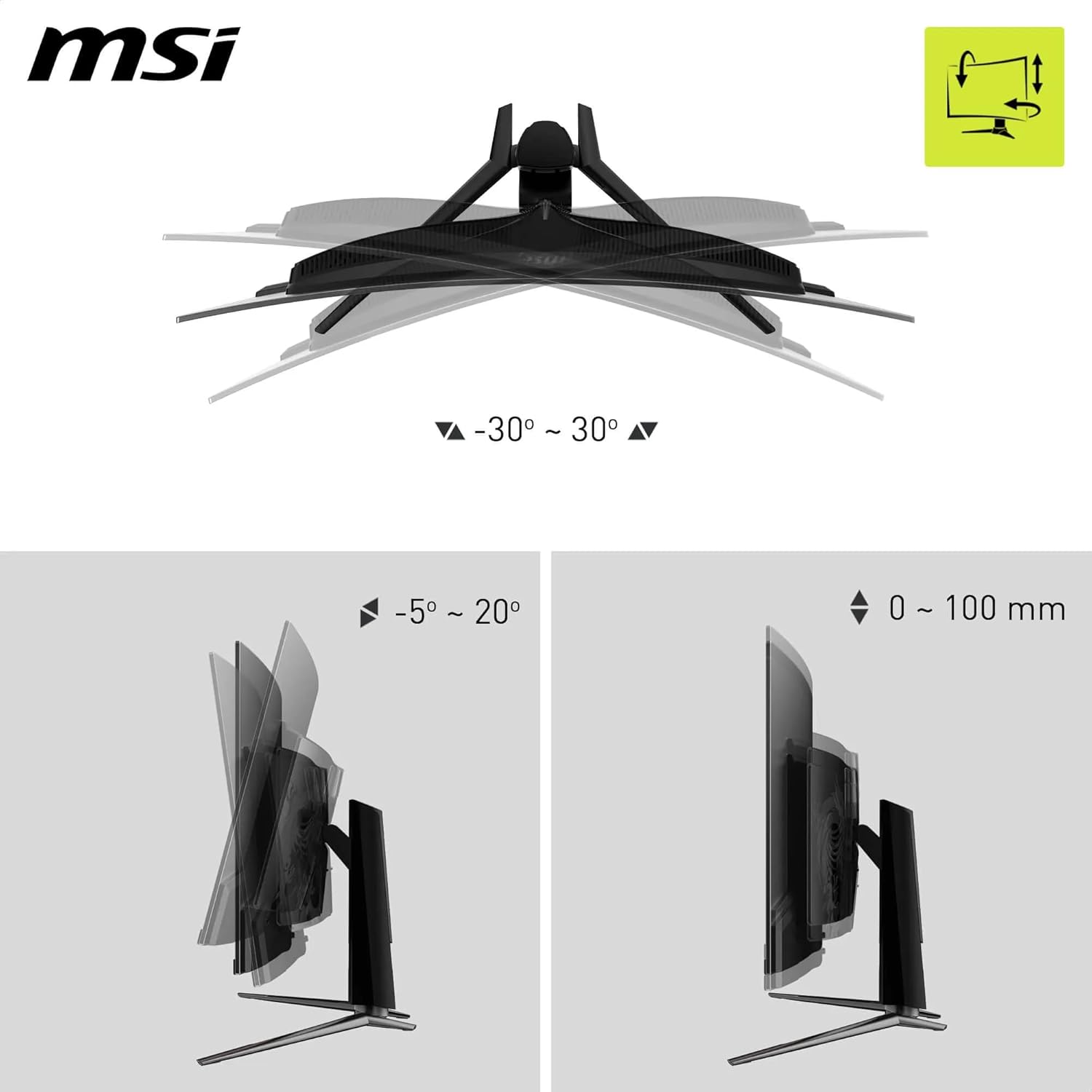 MSI MAG 321CUP QD-OLED Ecran Gaming incurvé 32'' 4K UHD - 1700R, Dalle Quantum Dot OLED 3840 x 1080, 165 Hz / 0.03 ms, DisplayHDR True Black 400, G-Sync, HDMI 2.1, DP 1.4a, USB Type-C (PD 15W), Noir