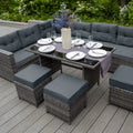 Salon de Jardin 9 personnes  Coffre de Rangement en Rotin – Gris Jardi(SELLER_2005_74409)