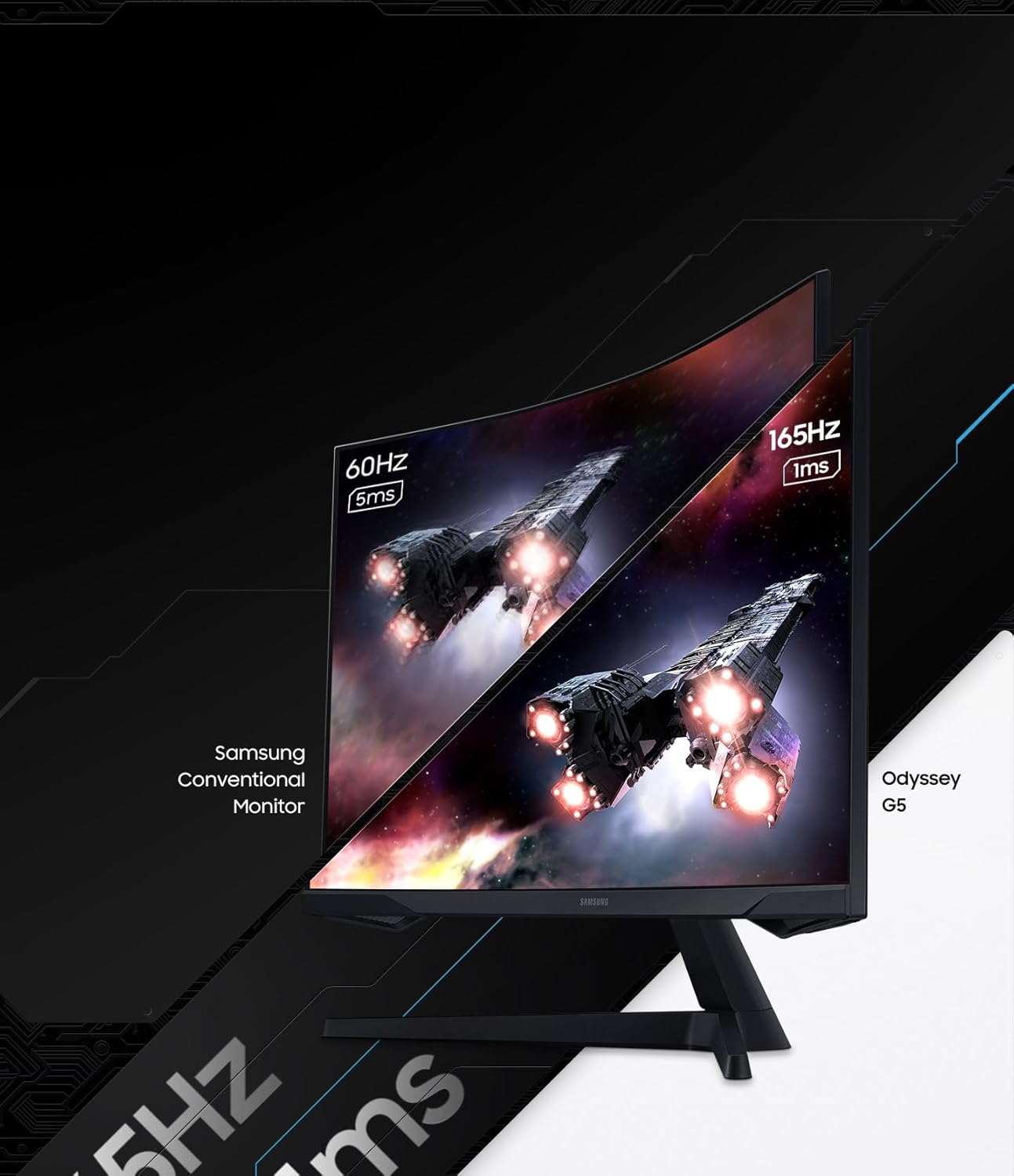 Ecran PC Odyssey G55C 32’’, 165Hz , 1ms, Dalle VA Incurvée 1000R, QHD : 2560x1440, 2500:1,HDR10, AMD FreeSync, Auto Source Switch +, Pied Ajustable, DisplayPort, HDMI