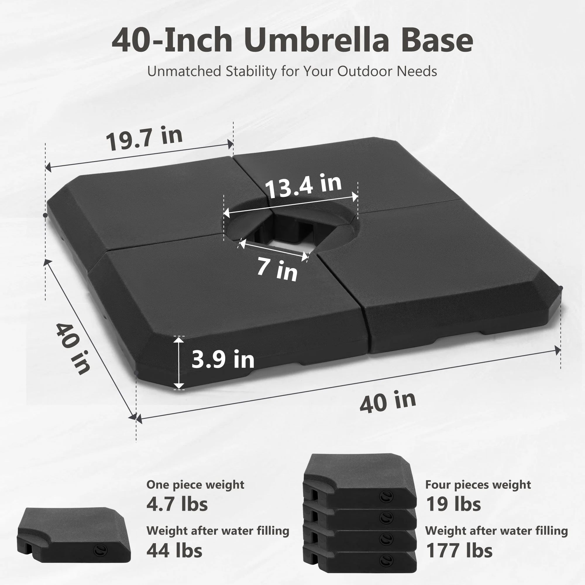 MAISON ARTS 12 FT Automatic Hydraulic Cantilever Umbrella Aluminum Pole 360 Degree Rotation