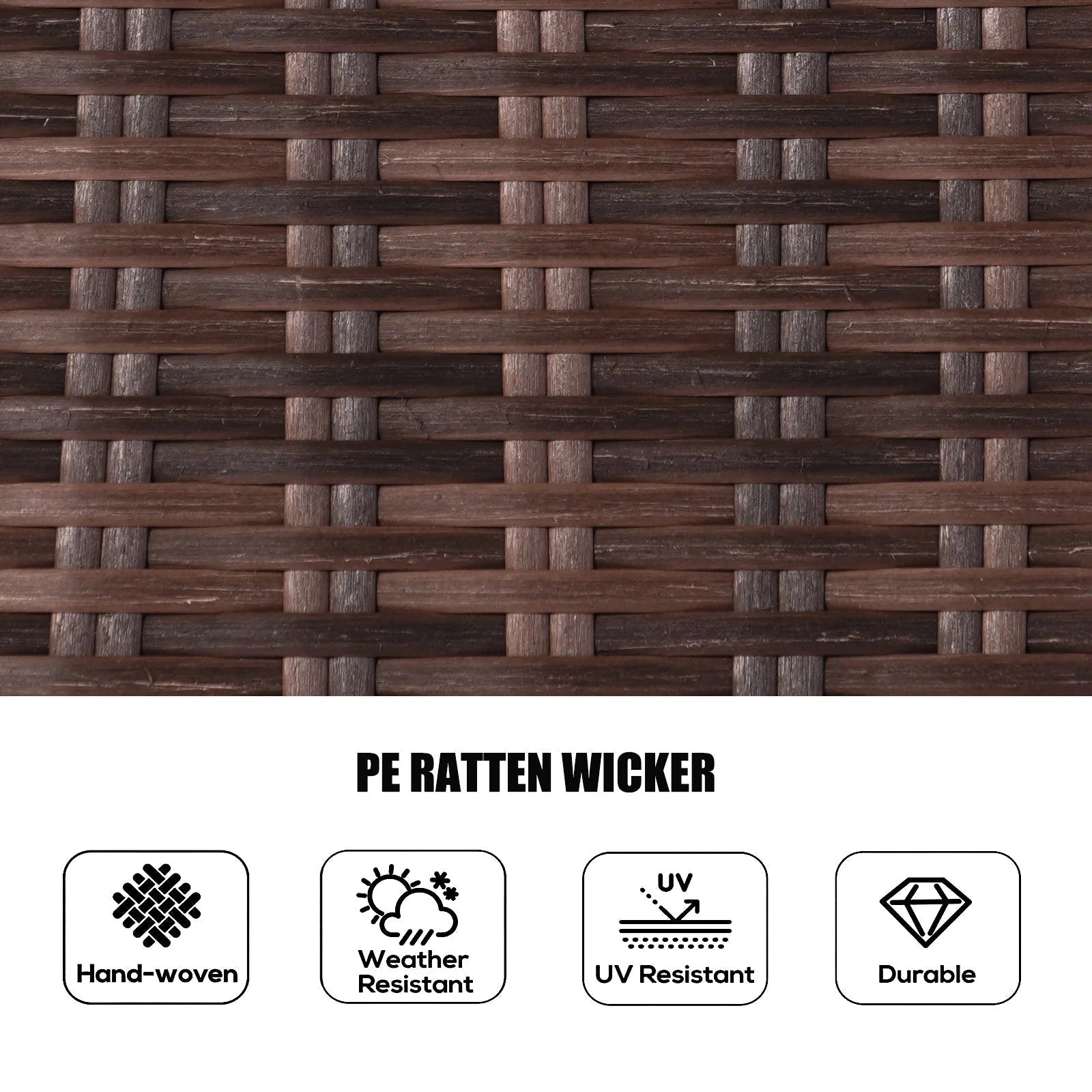 7 Pieces Outdoor Rattan Wicker Patio Round Dining Set with Cushions by Moda Furnishings