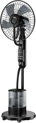 NebulaFlow Ventilateur Brumisateur sur pied 2026 – Réservoir 4L, 7,5h, minuterie, 5 vitesses & 3 modes. Oscillation + télécommande.