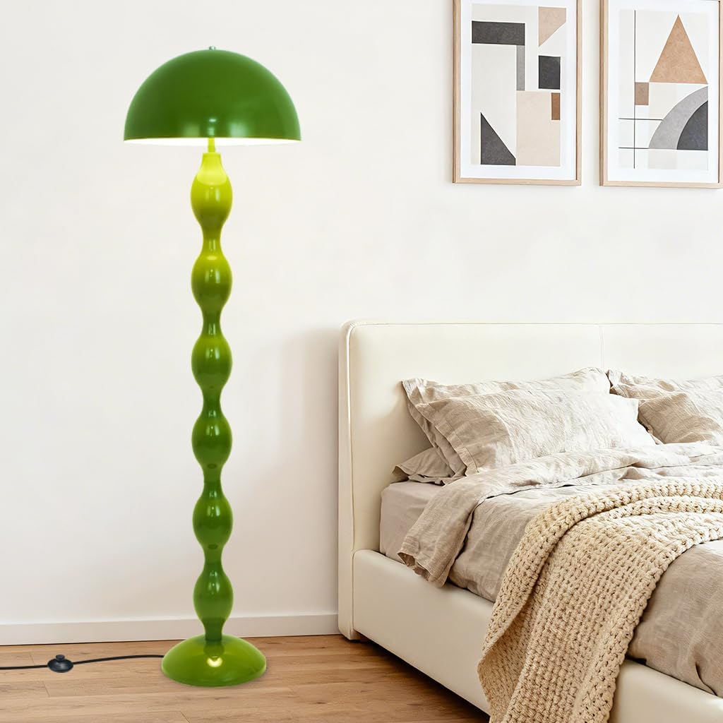 YESINTO Lampe Champignon Verte,Lampadaire Sur Pied Salon Vintage,Lampadaire Avec Douille E27,Lampe Sur Pied Pour Salon Chambre Bureau Chambre d'enfant Salle à Manger