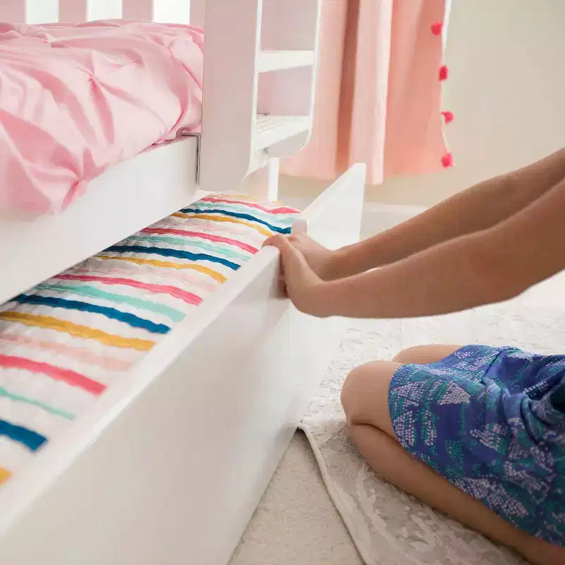 Max & Lily Solid Wood Bunk Bed, Twin over Full with Storage Trundle and Ladder for Kids