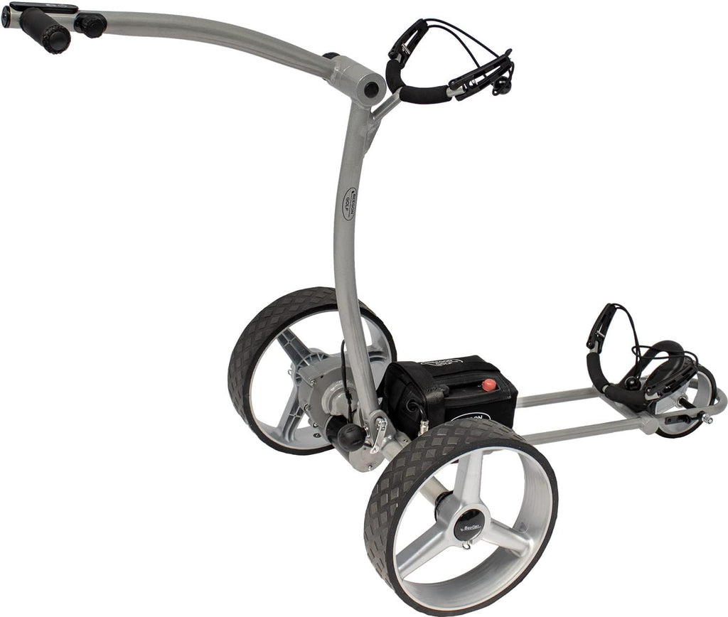 Chariot de golf électrique GT-X400 Pro avec batterie lithium 18 Ah, gris argent