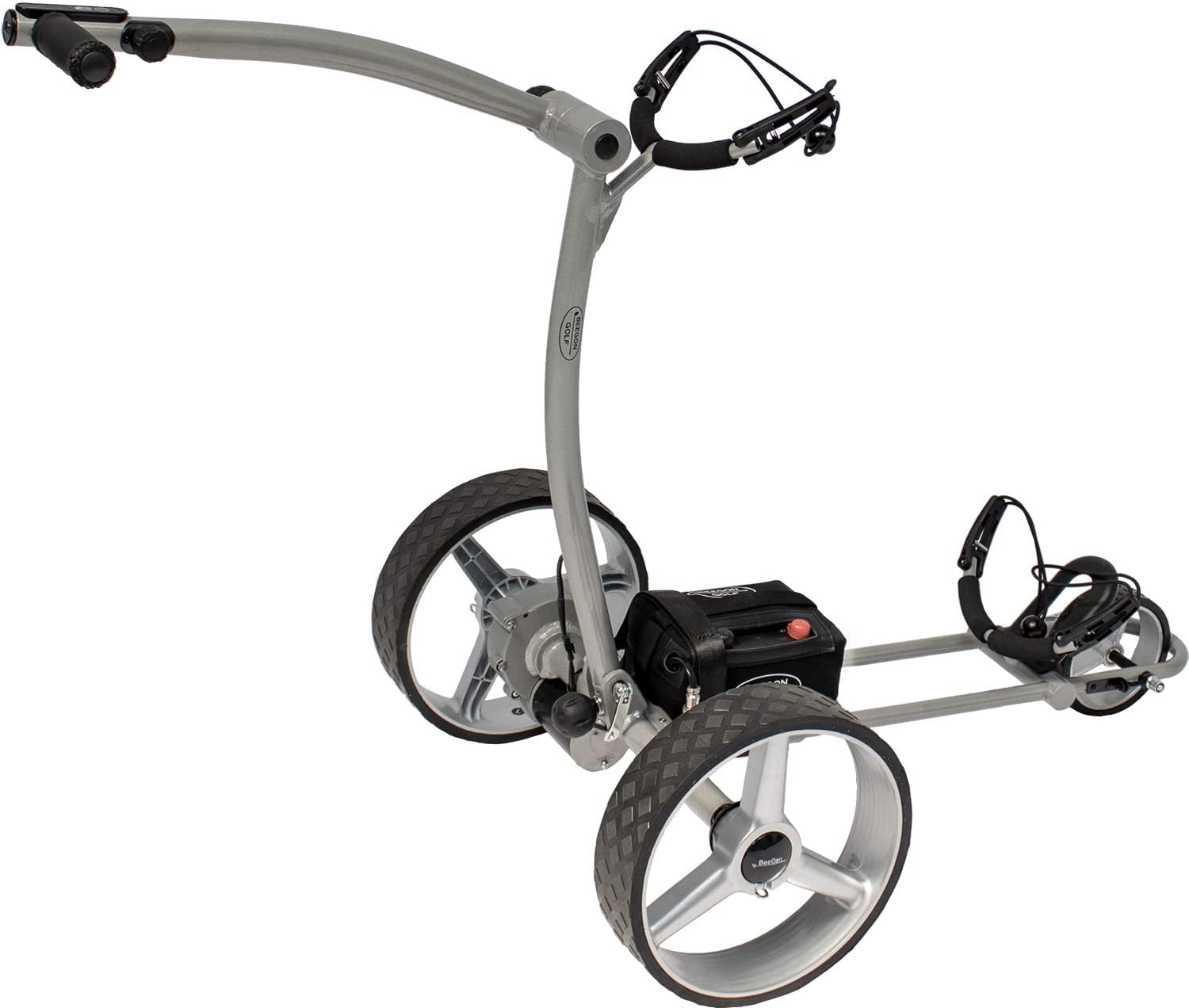 Chariot de golf électrique GT-X400 Pro avec batterie lithium 18 Ah, gris argent