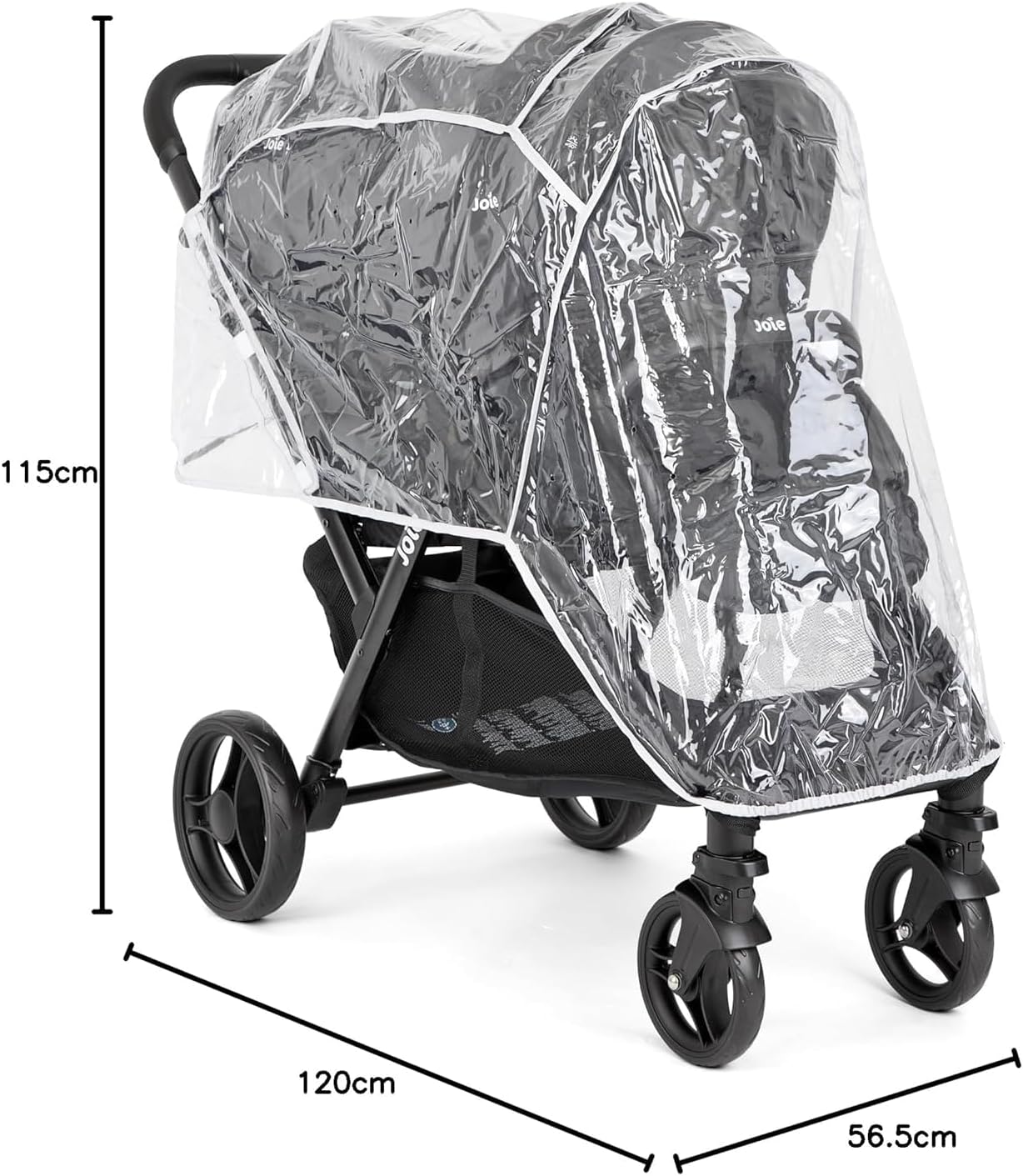 Joie - Evalite Duo - Poussette Double Légère - Siège Arrière Inclinable À Plat - Compatible Sièges Auto Et Nacelles - Suspension 4 Roues - Harnais 5 Points SoftTouch - Dès la naissance