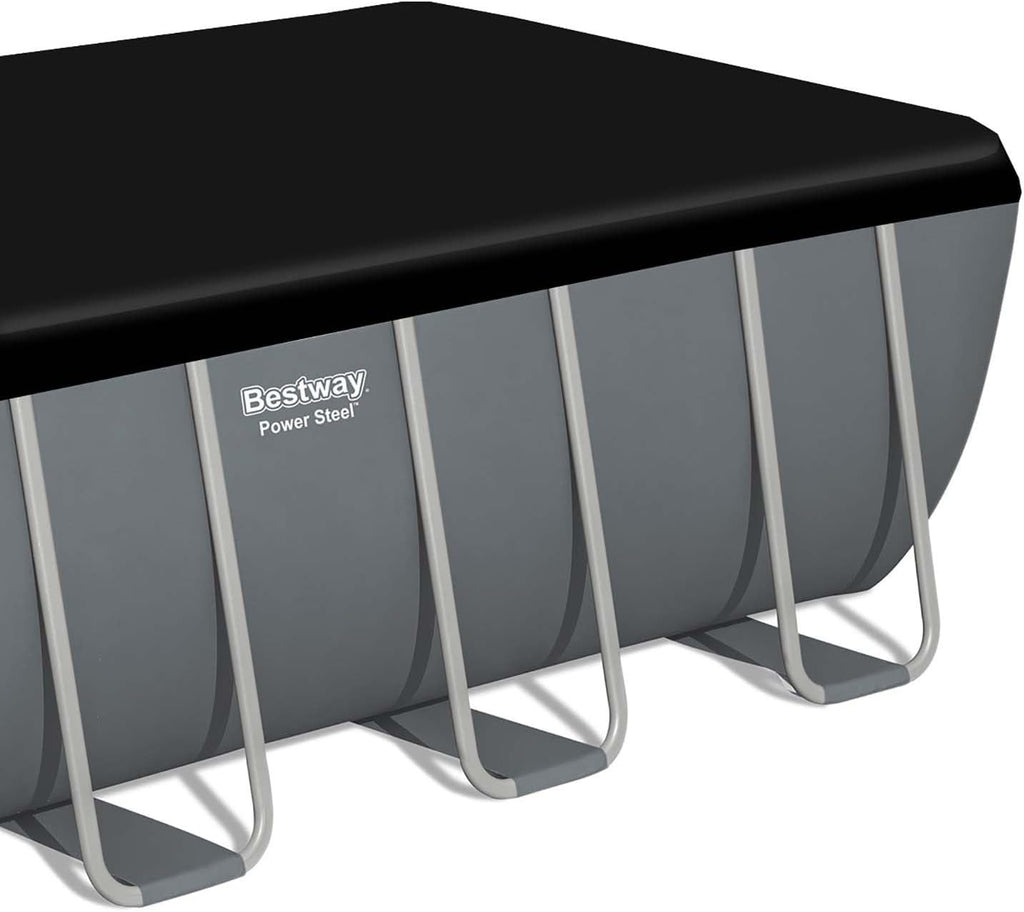 Bestway - Piscine Hors Sol Steel Pro Max, Filtre à Cartouche, bâche, échelle - 488 cm x 244 cm x 122 cm - Gris foncé