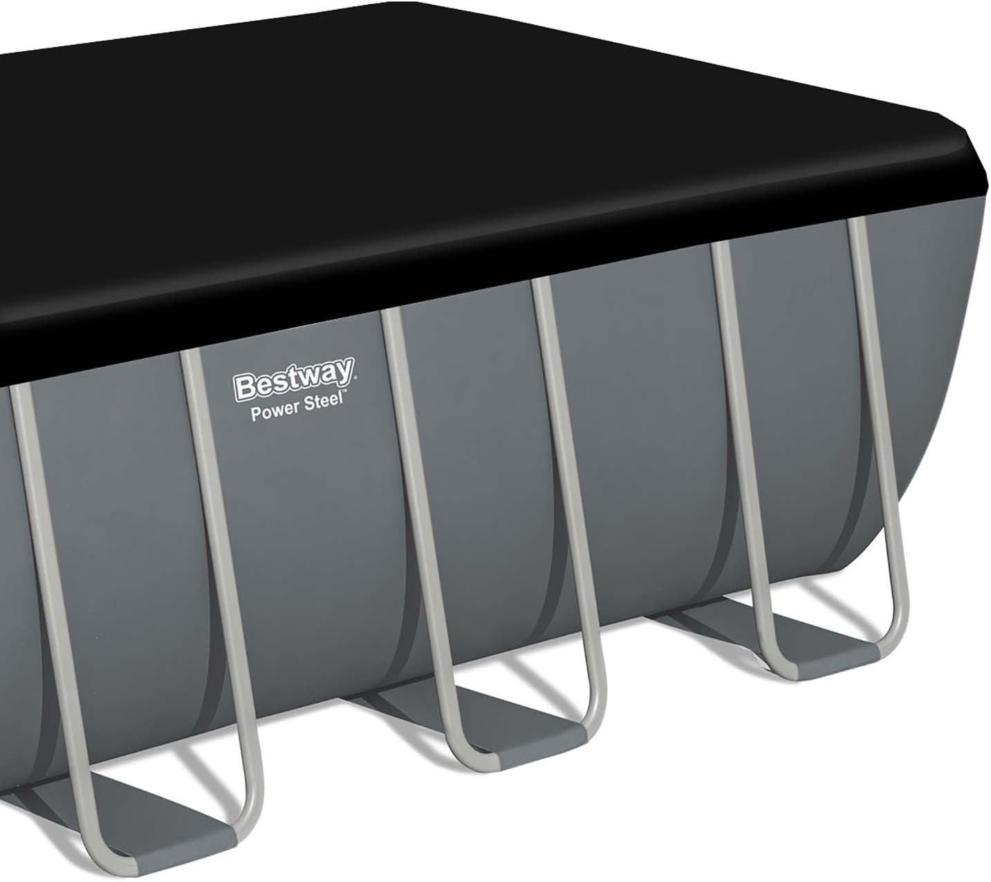 Bestway - Piscine Hors Sol Steel Pro Max, Filtre à Cartouche, bâche, échelle - 488 cm x 244 cm x 122 cm - Gris foncé