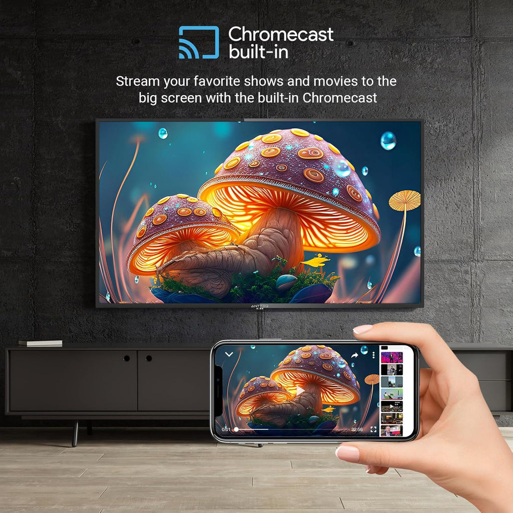 AG42F3 Smart TV 42 Pouces(106cm), Andriod TV LED FHD,Dolby Audio,Google Assistance,Bluetooth Triple Tuner(DVB-C/S2/-T2),Google Play Store((DAZN/Disney+/Netflix/Prime Video/Youtube),WiFi