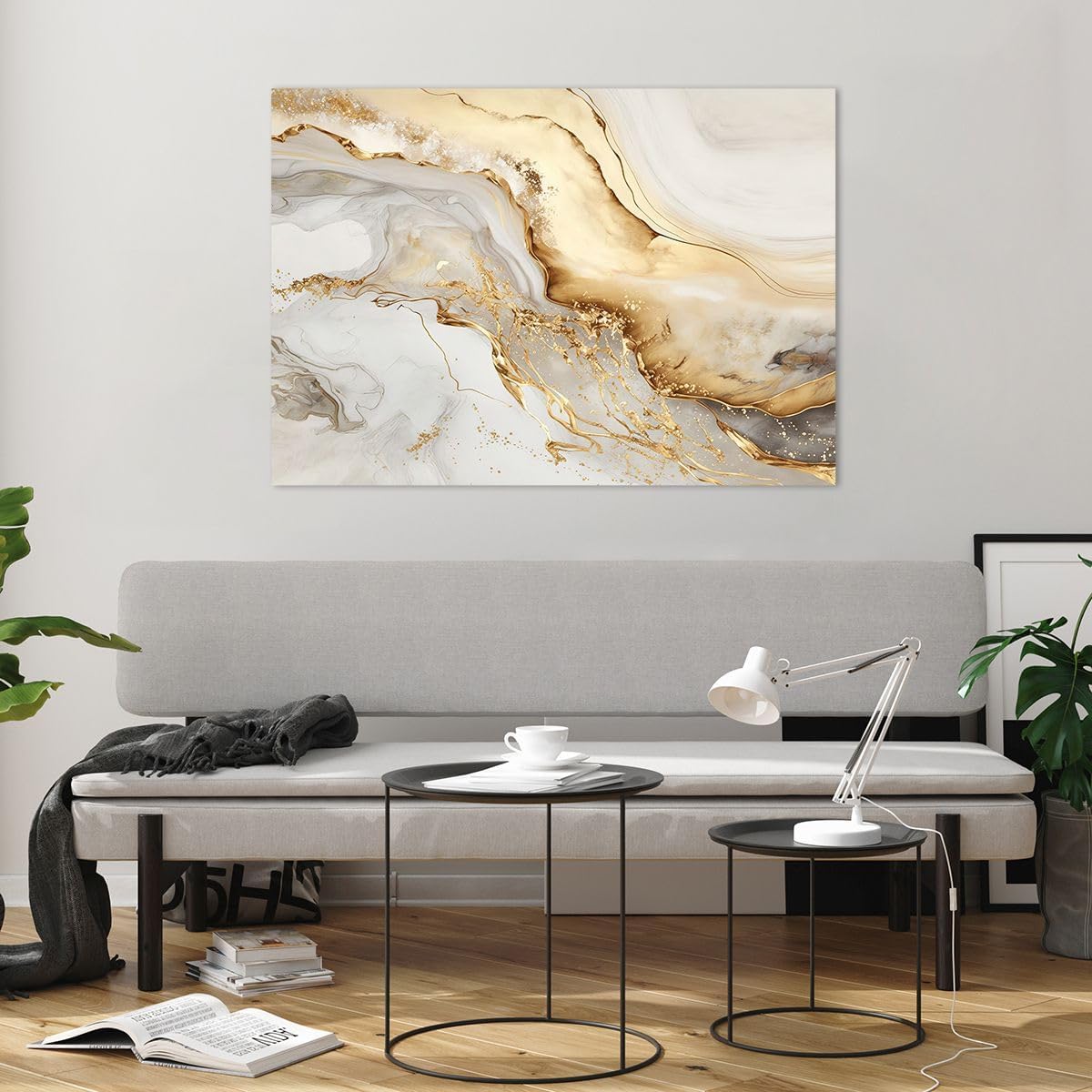 Moderne Impression sur Verre 100x70cm Image Tableau en Verre Decoration Murale Marbre Charme Élégant Grand Tableaux Decoratifs Muraux Chambre Cuisine Horizontal Deco Cadre Salon Art GAA100x70-5730