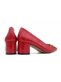 Escarpin Stocks Permanents Valda / Vernis Rouge