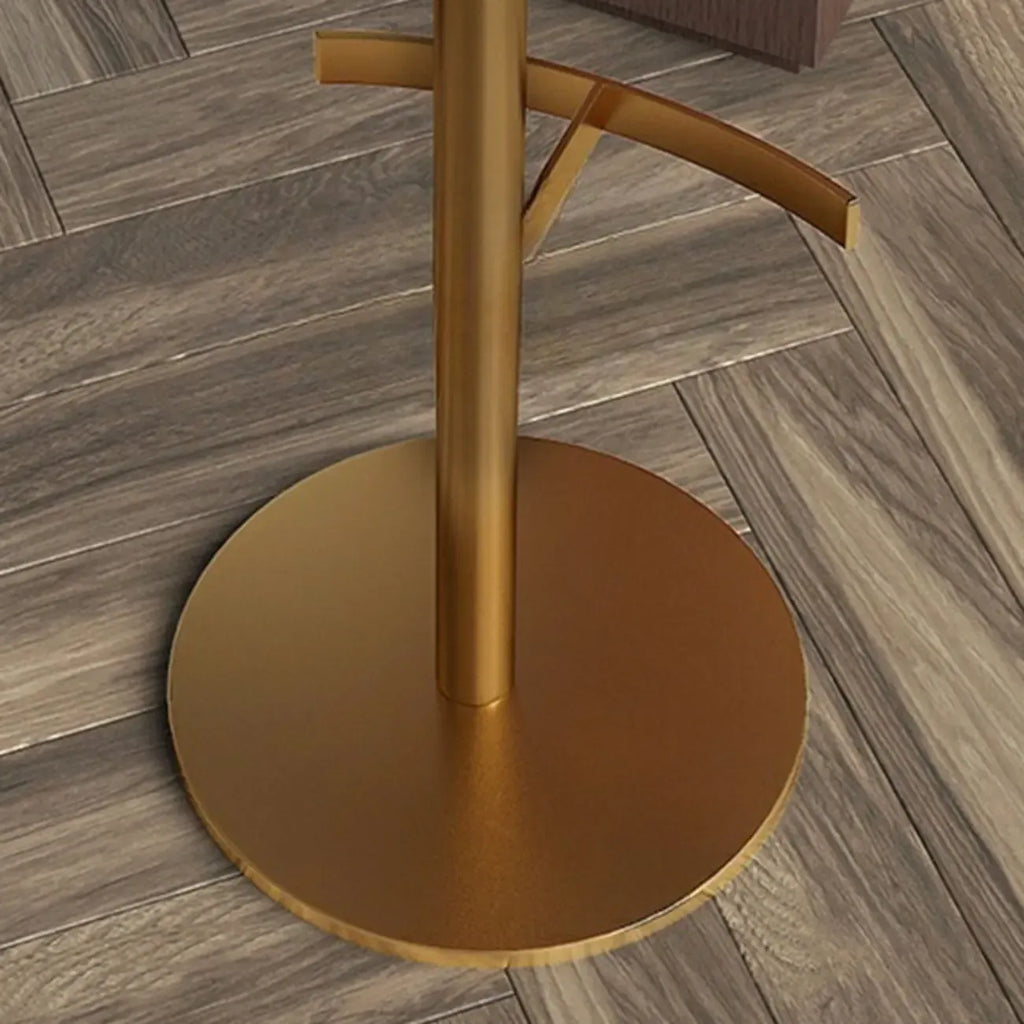 Minimalist Leather Swivel Bar Stools with Low Back for Kitchen