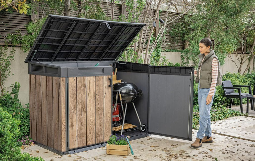 Keter Coffre de rangement pour jardin Signature 2020L - Aspect bois