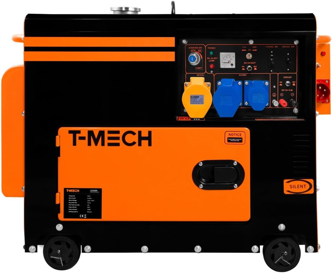 Générateur diesel silencieux monophasé 6 kVA 230 V avec ATS intégré