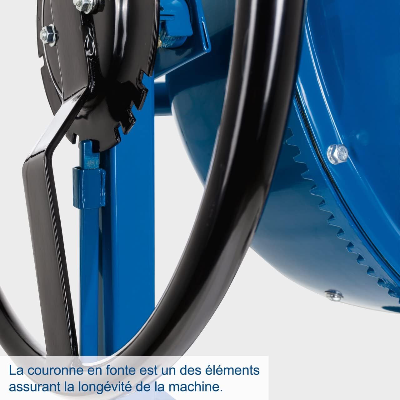 Scheppach Bétonnière MIX180 | Puissance 800 W | Tension 230 V | Capacité 180L | 29,5 tour/min | Couronne en fonte assurant une longue durée | Fond soudé | Grande ouverture 538mm