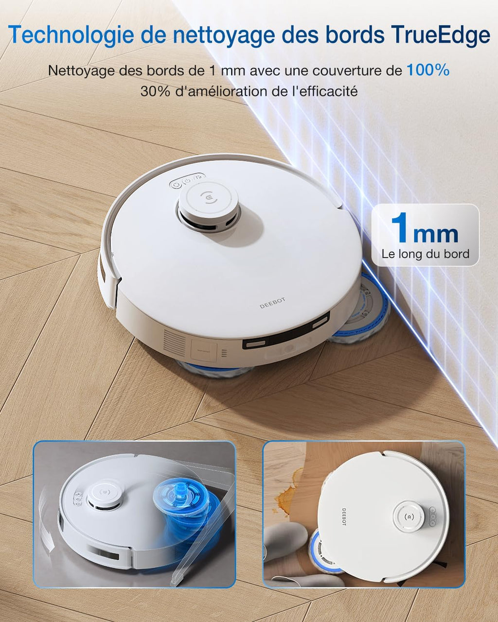 ECOVACS DEEBOT T30C Pro Omni GEN 2 Robot Aspirateur Laveur avec Station Omni,15400Pa Aspiration, Brosse ZeroTangle 2.0, Nettoyage TruEdge, Auto-Vidange,Séchage 45°C, 200min Autonomie, Assistant YIKO