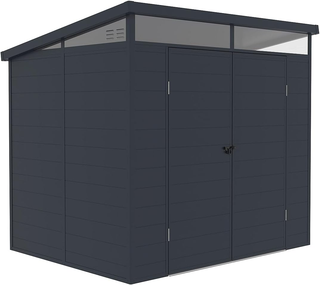 Vente-unique - Abri de Jardin en résine Gris Anthracite 4,57 m² avec Plancher - MINARO