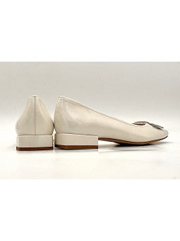 Ballerine Stocks Permanents Pola / Vernis Blanc