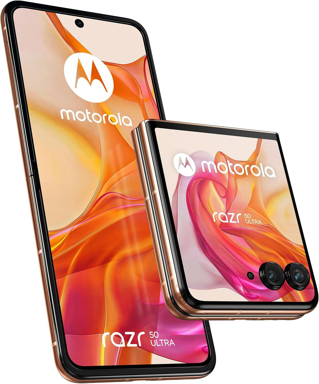 Motorola Razr 50 Ultra, 12+512 Go, écran 4", Double capteur 50MP avec IA, Résistant à l’Eau, Peach Fuzz