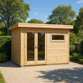 Abri de jardin Abri en bois Bois naturel Bois Jardins 256 x 220 x 224 cm(Bois naturel)