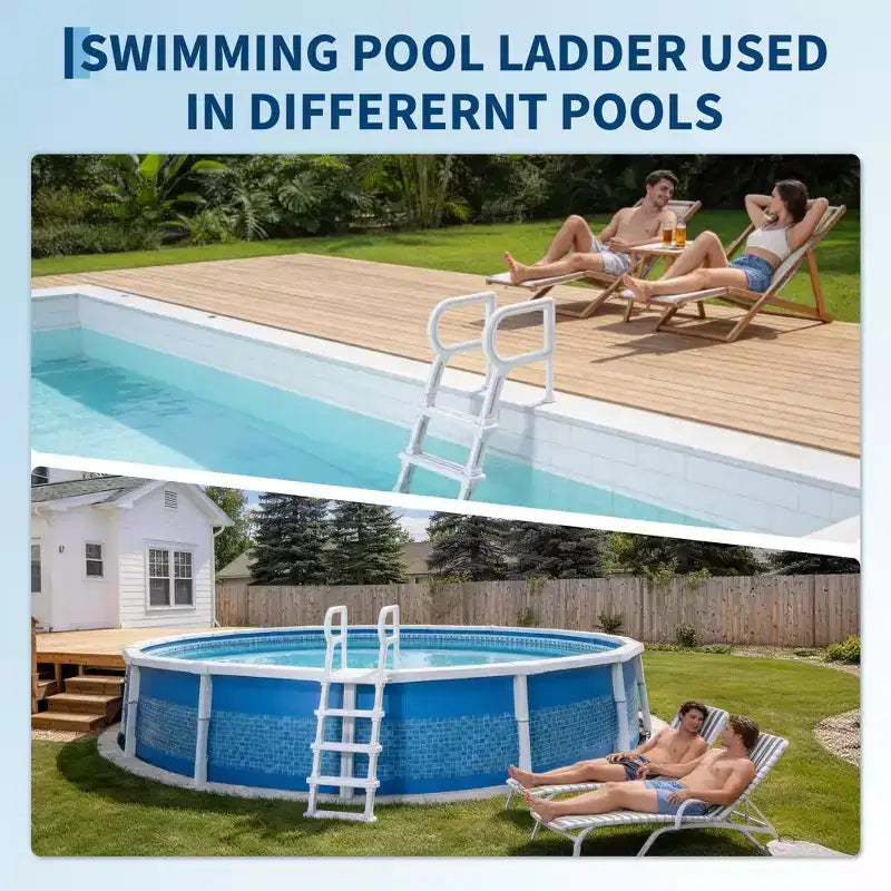 Heavy Duty 5-Step Swimming Pool Ladder with Double Handrails  Non-Slip Sturdy PE Steps  400 lbs Capacity Fits 48-54 Inground & Above Ground Pools