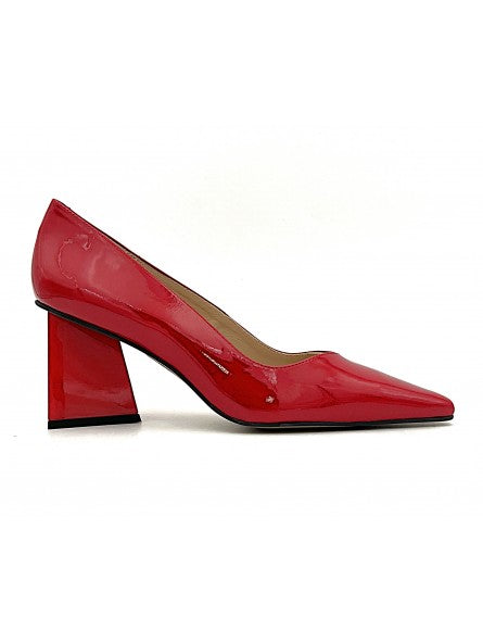 Escarpin Stocks Permanents Valy / Vernis Rouge