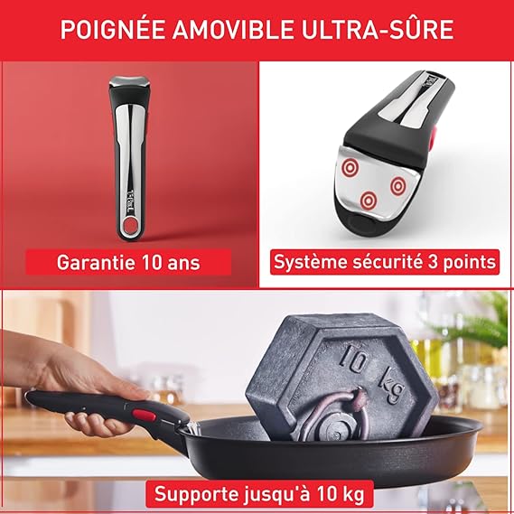 Tefal Ingenio Batterie de cuisine 20 p, Poêles, Casseroles, Induction, Revêtement antiadhésif résistant, Empilable, Compatible lave-vaisselle, Fabriqué en France, Daily Chef On L7619402