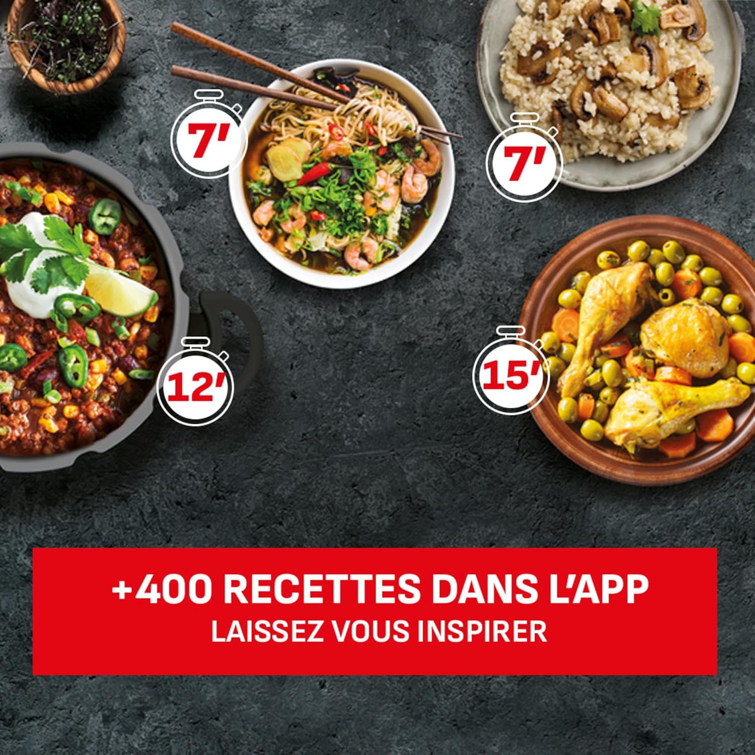 SEB ClipsoMinut'Easy + bleu 7,5L poignées rabattablesCocotte-minute®InductionLivre de 100 recettes Autocuiseur Inox Fabriqué en France Facile à utiliser P4904816
