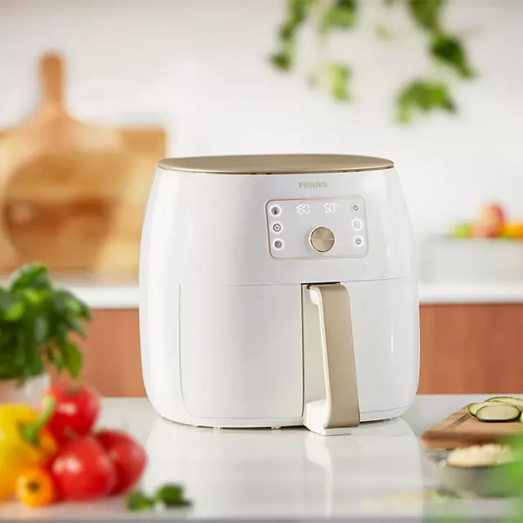 Philips Premium XXL Airfryer sans huile, Smart Sensing, 2225 W, technologie d'élimination des graisses, Rapid Air, 43,3 x 32,1 x 31,5 cm, Plastique, blanc, HD9870/20