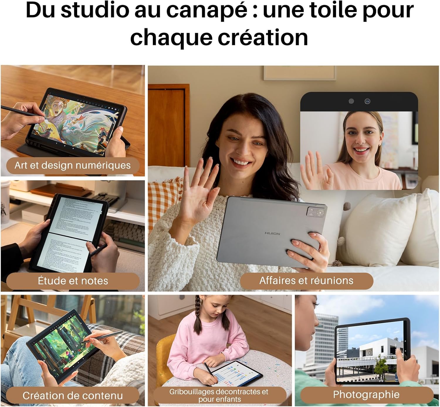 HUION Kamvas Slate 11 Tablette Graphique avec Écran Autonome sans PC, Stylet H-Pencil, Android 14, 8Go+128Go, WiFi, avec Batterie 8000mAh, Tablette de Dessin Portable 10.95'' Rafraîchissement 90Hz