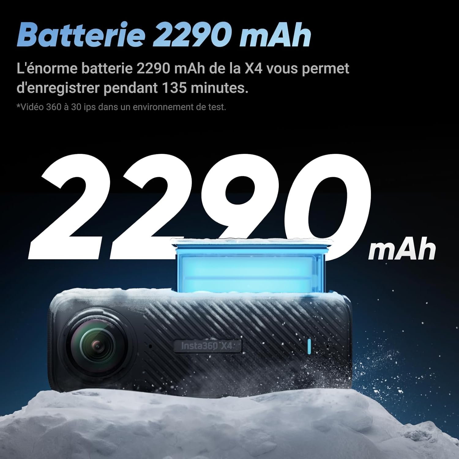Insta360 X4 - Caméra d'action 360° 8K étanche, vidéo grand angle 4K, effet de perche à selfie invisible, protège-objectifs amovibles, 135 min d'autonomie, édition IA, stabilisation, pour sport, voyage