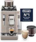 De’Longhi Rivelia - Perfetto Machine à Café Automatique, Mousseur à Lait Classique, 8 Boissons Enregistrées, Écran Tactile Couleur, Réservoir à Grains de Café Interchangeables, Noir (EXAM440.35.BG)(Noir/Beige)