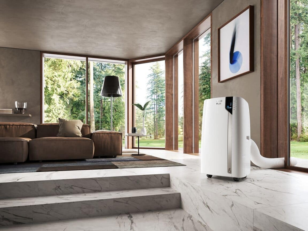 DELONGHI Pinguino PAC EX130 CST Climatiseur mobile WiFi avec fonction de déshumidification, version Pro jusqu'à 120 m³ Blanc